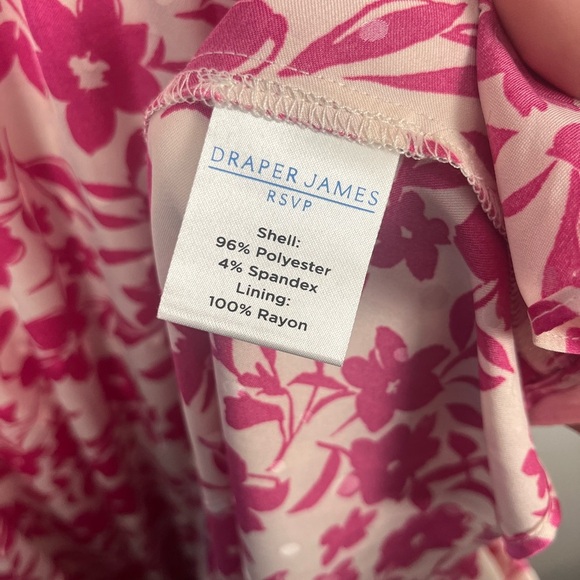 new DRAPER JAMES RSVP™ Flutter Sleeve Wrap Maxi Dress size Small Pink floral - Picture 5 of 7